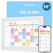 EKASN Digital Calendar with Chore Chart - Full HD 1080P 10.1 Interactive Touchscreen, Smart Family Planner for Desk Mounting-White