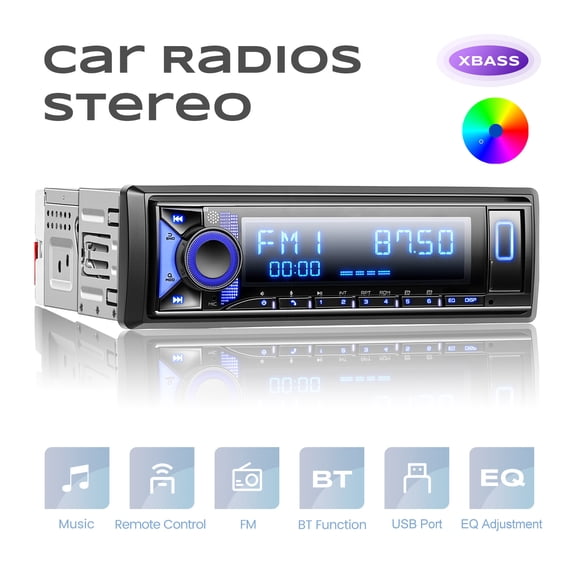 EKAT Single Din Car Stereo Digital Bluetooth MP3 Player USB/AUX-IN FM/AM/RDS