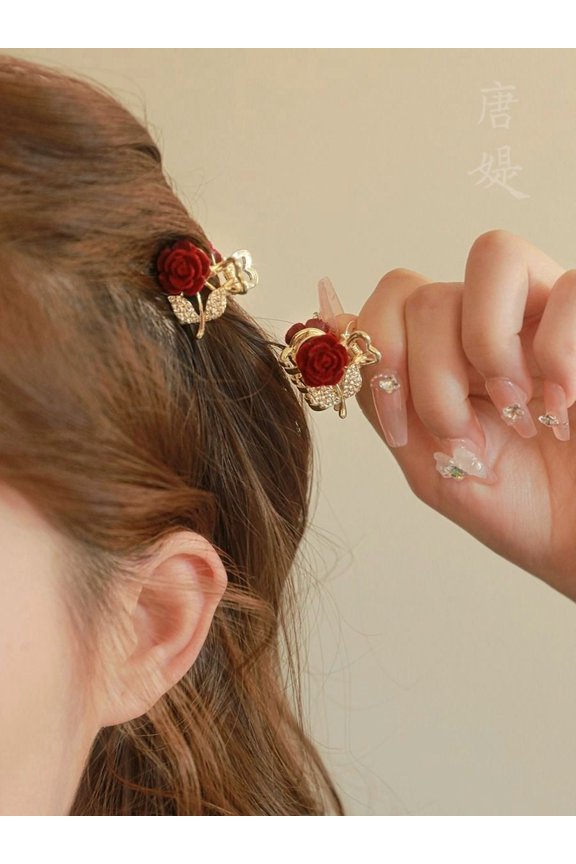 Women’s Hair Clip Vintage Retro Back-Wear Elegant Hair Accessory with Fashion Texture