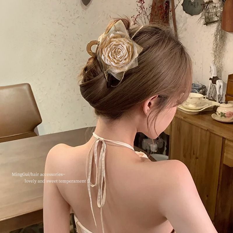 EKE Women’s Hair Clip Vintage Retro Back-Wear Elegant Hair Accessory with Fashion Texture