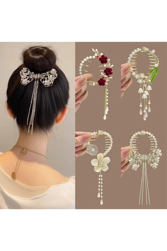 Women’s Hair Clip Vintage Retro Back-Wear Elegant Hair Accessory with Fashion Texture