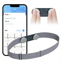 EKG ECG Monitor,Portable Heart Health Monitoring Devices with Chest Strap,Heart Rate Tracker,30s-15mins Recording,Free App for iOS and Android,DuoEk