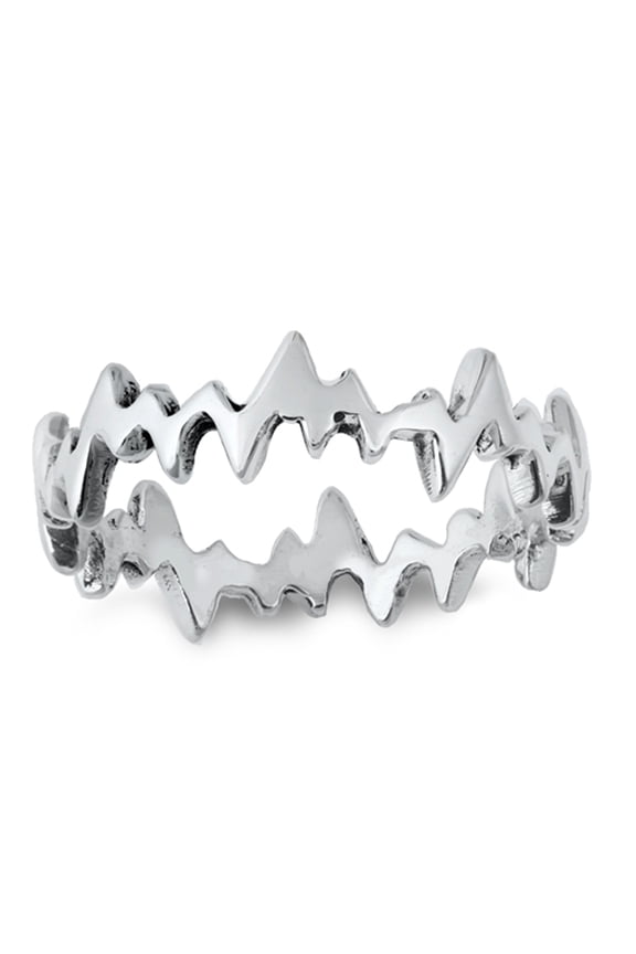 EKG Heart Beat Wholesale Ring .925 Solid Sterling Silver Band Jewelry Female Male Unisex Size 5