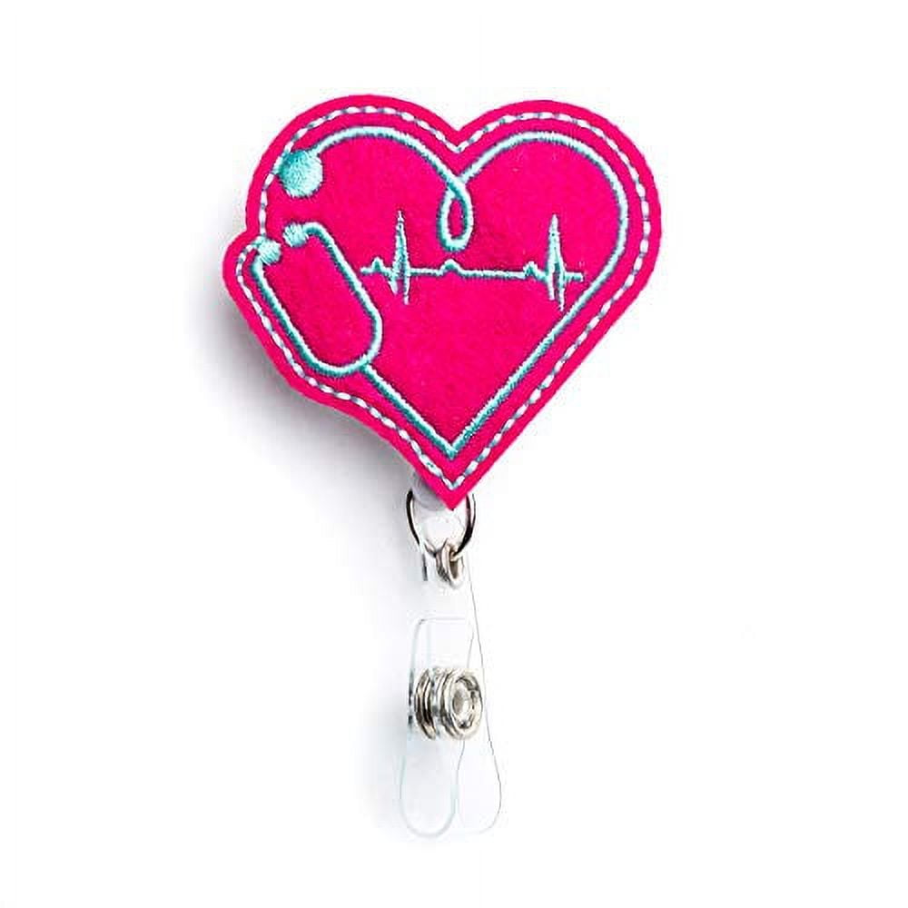 Medical Felt Retractable Key Ring Holder With Retractable Badge