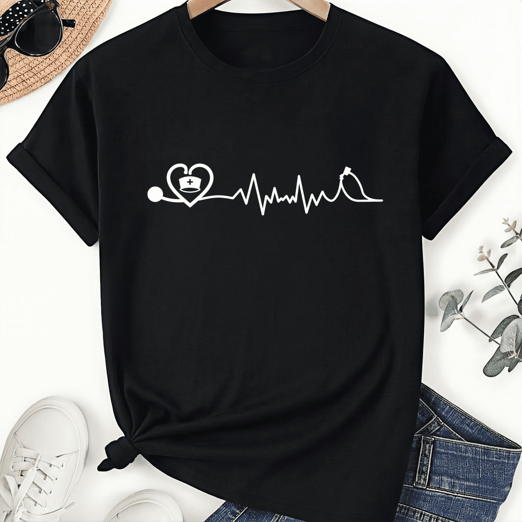 EKG Heartbeat Line Nurse Life Cap Unisex T-Shirt - Walmart.com