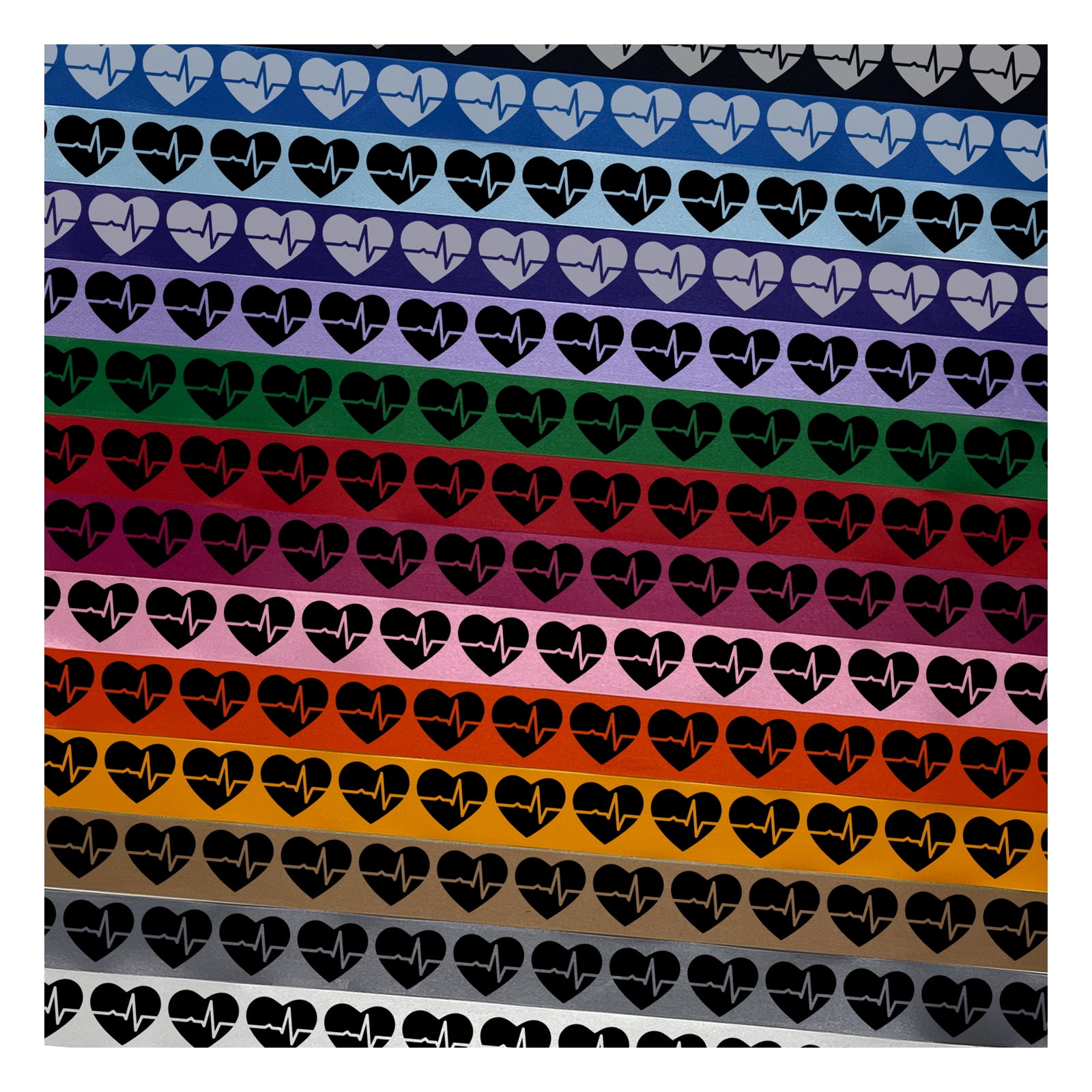 EKG Pulse Heart Beat Satin Ribbon for Gift Wrapping Bows Craft DIY ...