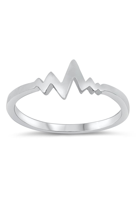 EKG Pulse Heartbeat Nurse EMT Ring .925 Sterling Silver Jewelry Female Male Unisex Size 11