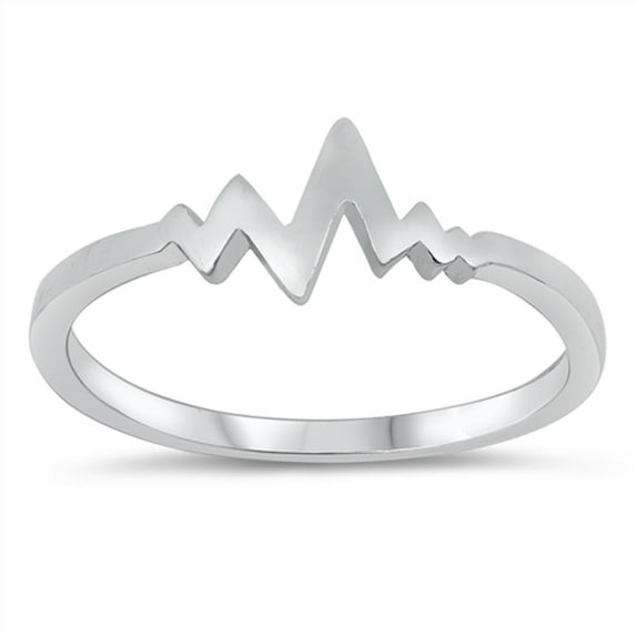 EKG Pulse Heartbeat Nurse EMT Ring .925 Sterling Silver Jewelry Female Male Unisex Size 12