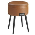 thumbnail image 1 of VASAGLE EKHO Collection Storage Ottoman Footstool Vanity Stool Chair Leather Ottoman with Storage Loads 330 lb for Bedroom Living Room Caramel Brown, 1 of 9