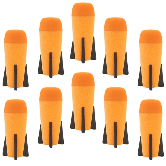 EKIND 10-Pack Mega Missile Refill for Toy Rocket Launcher, Foam Ammo Compatible for Nerf N-Strike Elite Series (Orange)