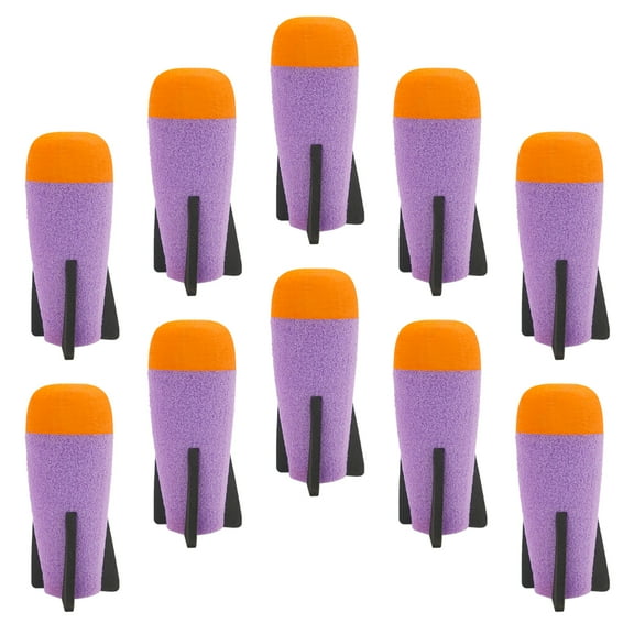 EKIND 10-Pack Mega Missile Refill for Toy Rocket Launcher, Foam Ammo Compatible for Nerf N-Strike Elite Series (Purple)
