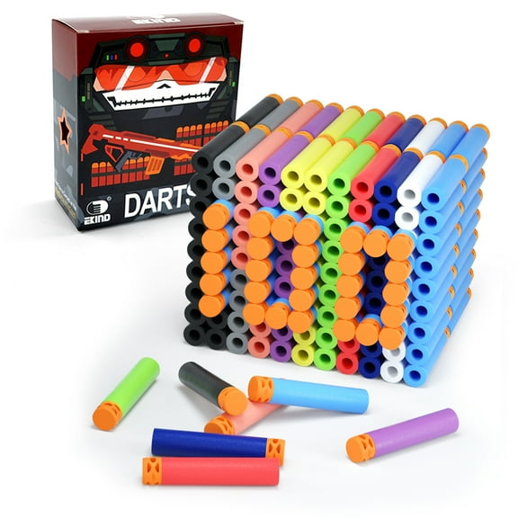 EKIND 100 Pcs Waffles Darts Refill Pack Foam Bullet Compatible for NERF N-Strike Series Blaster (Mix Color)