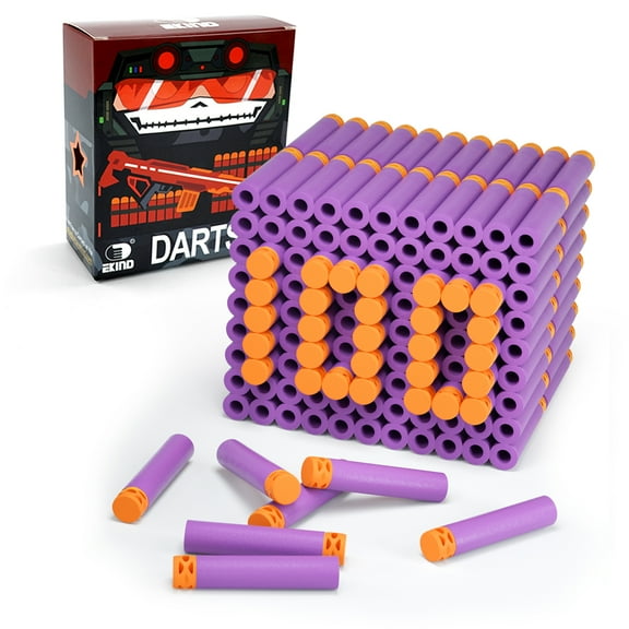EKIND 100 Pcs Waffles Darts Refill Pack Foam Bullet Compatible for NERF N-Strike Series Blaster (Purple)
