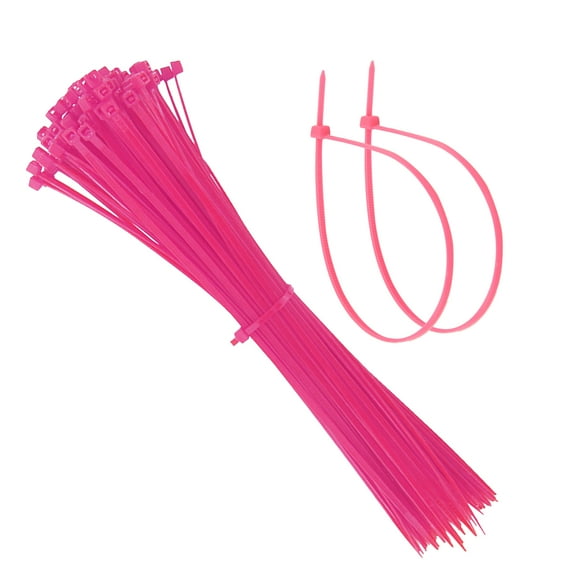 EKIND 100pcs 8-Inch Cable Ties, Durable & Easy-to-Use Nylon Zip Ties, 18lb Tensile Strength, Suitable for Indoor & Outdoor Use in a Variety of Environments, Electronics Cord (Pink)