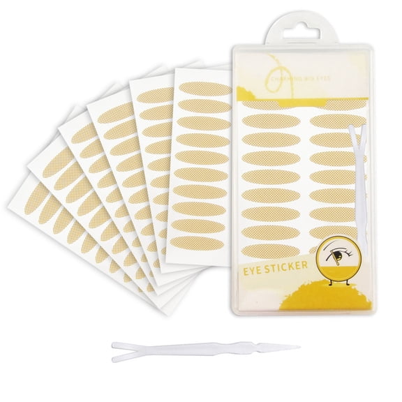 EKIND 120 Pairs Double Eyelid Lift Strips, Invisible Double Eyelid Tape Stickers, Waterproof Natural Lace Mesh with Forked Rods for Covered, Droopy, Thick eyelid, Suitable for Most Eye Shapes (Oval)