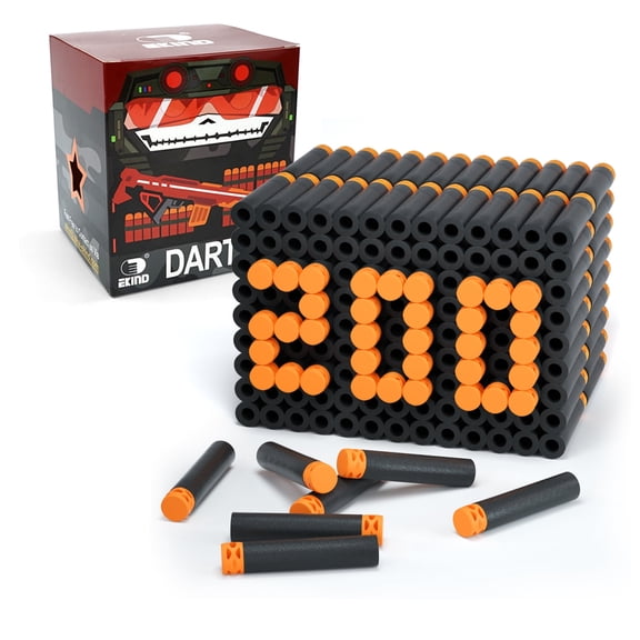 EKIND 200 Pcs Waffles Darts Refill Pack Foam Bullet Compatible for NERF N-Strike Series Blaster (Black)