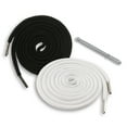 thumbnail image 1 of EKIND 2PCS 51 Inch Long Universal Drawstring Cords Replacement with 1PC Easy Threaders, Suitable for Sweatpants,Shorts,Hoodie String, Simple and Durable(Black + White Cord, Round Metal Head ), 1 of 7