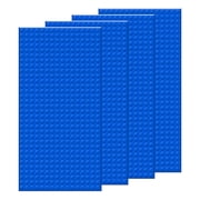 EKIND 4 PCS Classic 5" x 10" Building Baseplates, Compatible with Major Brands Toy Bricks, Encourage Logic & Creativity Through Play, Ideal STEM Activities for Children (Blue)