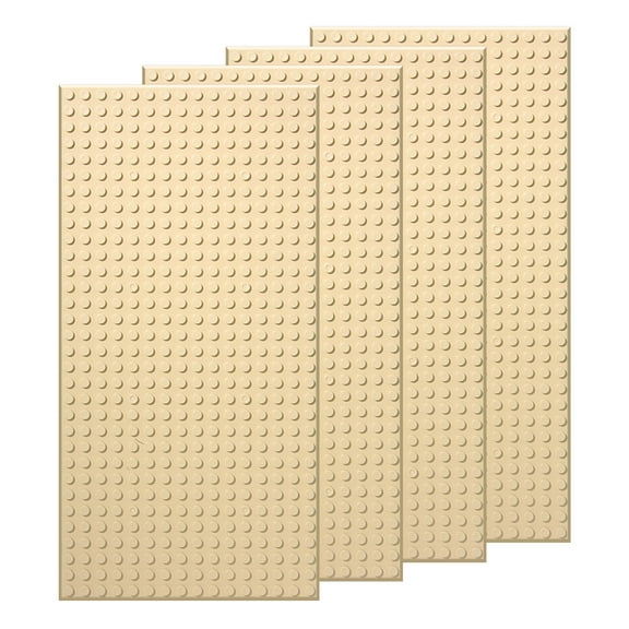 EKIND 4 PCS Classic 5" x 10" Building Baseplates, Compatible with Major Brands Toy Bricks, Encourage Logic & Creativity Through Play, Ideal STEM Activities for Children (Sand)