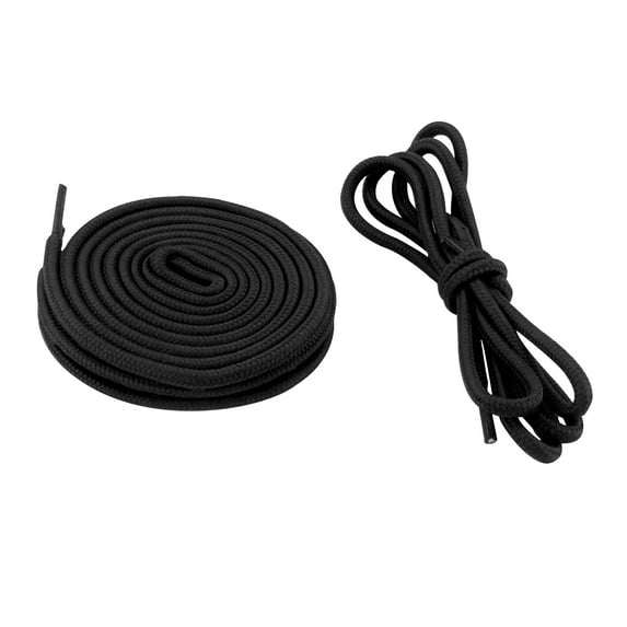 EKIND 45" 2 Pairs Round Coloured Athletic Shoe Laces for Sneakers and Casual Shoes Fits All Adult and Kids (Black)