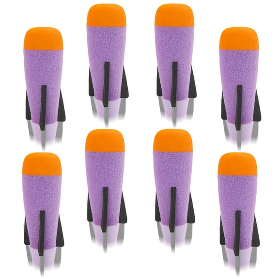 EKIND 8-Pack Mega Missile Refill for Toy Rocket Launcher, Foam Ammo Compatible for Nerf N-Strike Elite Series (Purple)