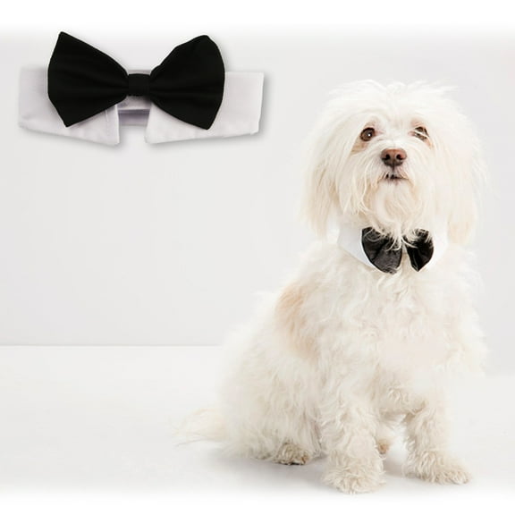 EKIND Adjustable Pet Bow Tie Collar, Stylish Formal Neck Tie for Dogs and Cats - Enhance Your Pet's Look (Black, S