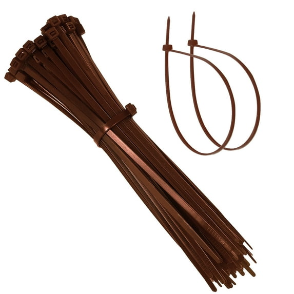 EKIND Cable Zip Ties 8 Inch - 100 Pack Self Locking Nylon Wire Ties for Electric Cables, Home, Office, Garage, Indoor and Outdoor Use (Brown)