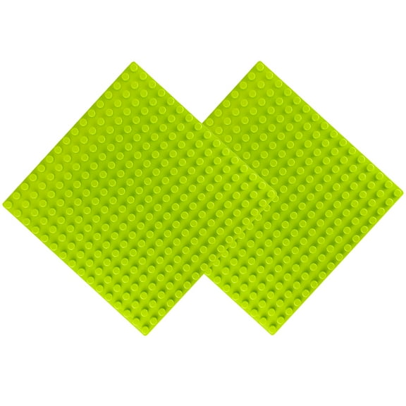 EKIND Classic Large Blocks Building Base Block Plate 10" x 10" - Compatible with Large Pegs for Toddlers, Building Block All Major Brands (2 PCS, Light Green)