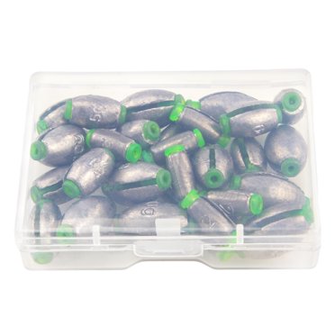 LUTER 100Pcs Lead Fishing Weight Sinkers, Round Split-Shot Removable Fishing Weights Egg Sinkers