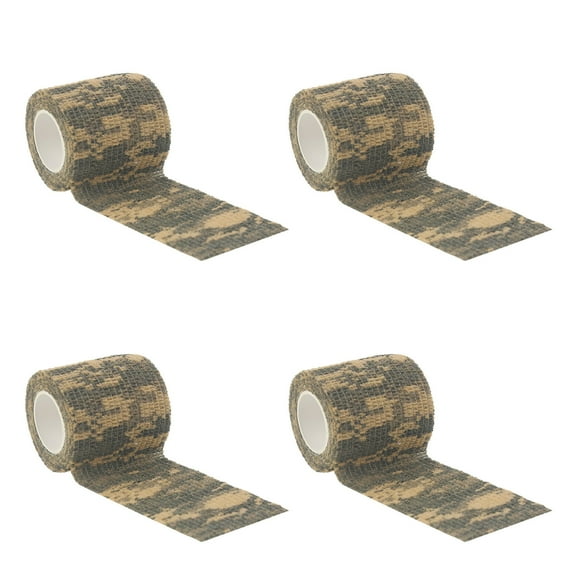 EKIND Multi-functional Self-Adhesive Camouflage Tape Wrap, Waterproof and Non-Slip for Hunting Guns, Knife Handles, Camping Gear and More - 14.7ft Total Length (ACU Camo, Pack of 4)