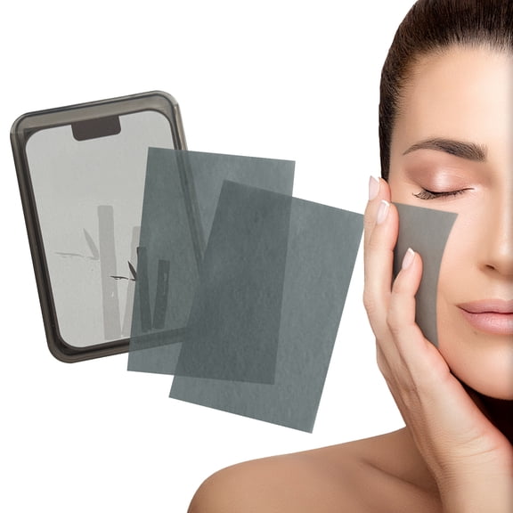 EKIND Oil Blotting Papers Make Up Pads for Face Shine Control Men Women, with Control Smooth Cover Box Portable Oil Absorbing Tissues for Oily Skin(300 Sheets,Black)