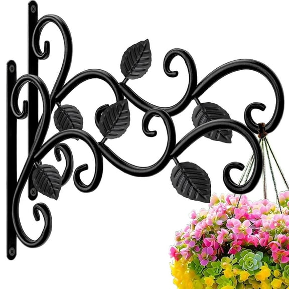 EKINIYAR Plant Hanging Bracket, 10 Inches Wall Mounted Plant Hangers with Weatherproof, Hanging Plant Bracket for Plants 2 Count