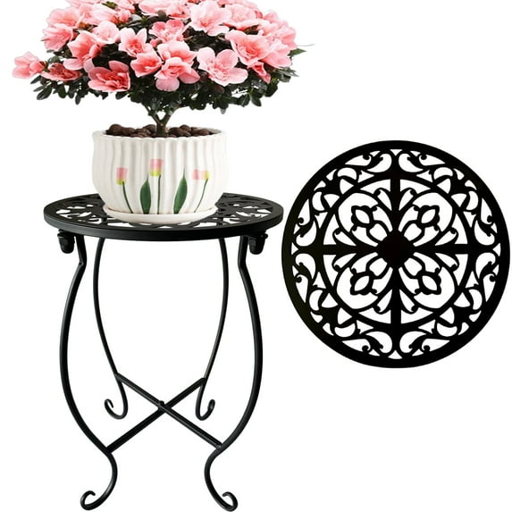 EKINIYAR Plant Stand Indoor Outdoor, Set of 1 Metal Plant Stand for Indoor Plants Iron Art Flower Pot Holder Stand Decoration Shelf Racks for Single Planter Use in Garden Patio Corner