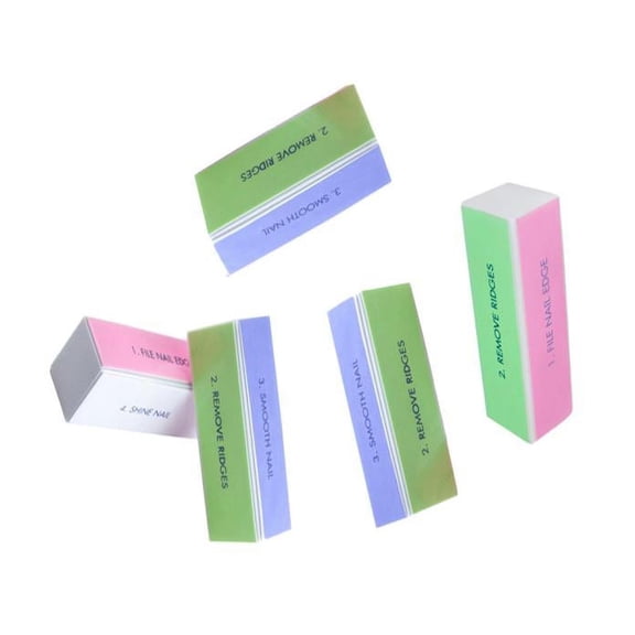 EKKIMIMI 5pcs 4 Sides Nail Art Files Buffer Block Manicure Tool professional use or home My Cart Items