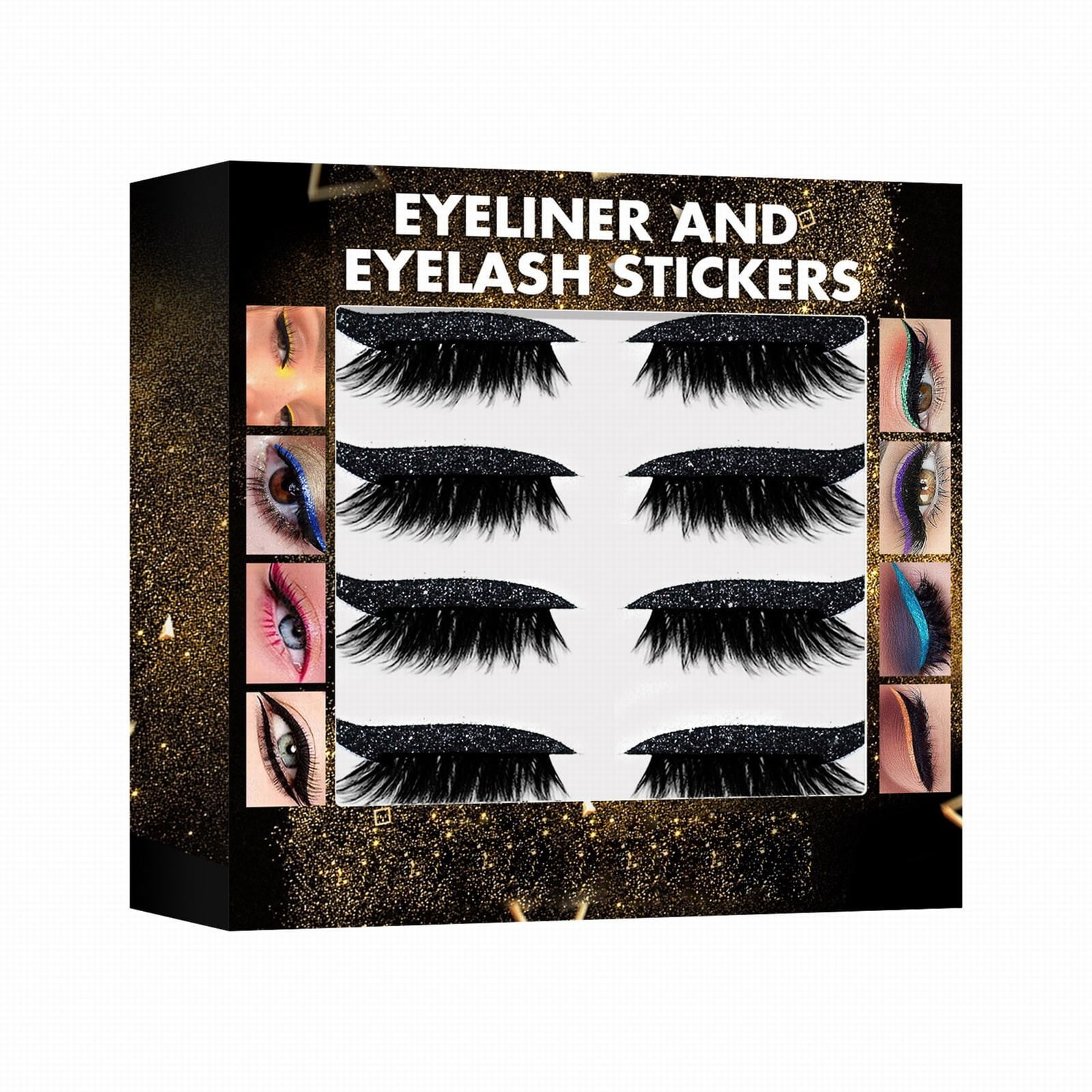 EKKIMIMI Eyeliner And Eyelash Stickers 7 Color Glitter Powder Eyeliner