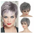thumbnail image 1 of EKKIMIMI Short Wigs For Women Closure Wig With Bangs For Women Glueless Wigs Wavy Synthetic Wigs Mixed Blonde Wigs Wig, 1 of 7