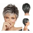 thumbnail image 1 of EKKIMIMI Short Wigs For Women Short Wavy Bob Wig With Bangs For Women Glueless Wigs Synthetic Fiber Wigs Dark Brown Natural Hair, 1 of 8