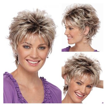 Black And White Wigs With Bangs Short Wavy Shoulder Length Wigs For