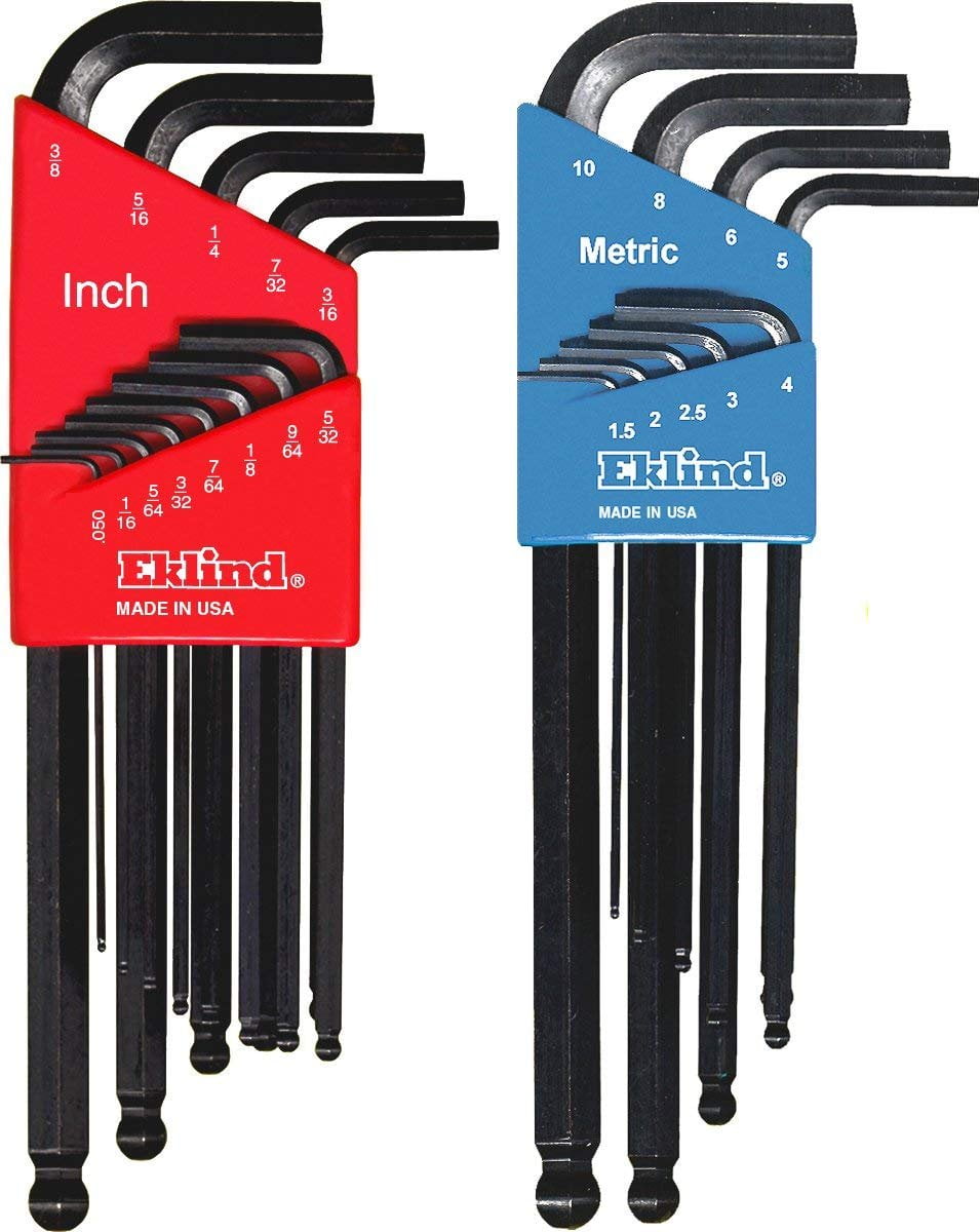 Eklind Ball Hex L-Key Allen Wrench Set - 360 Degree Rotation - 22