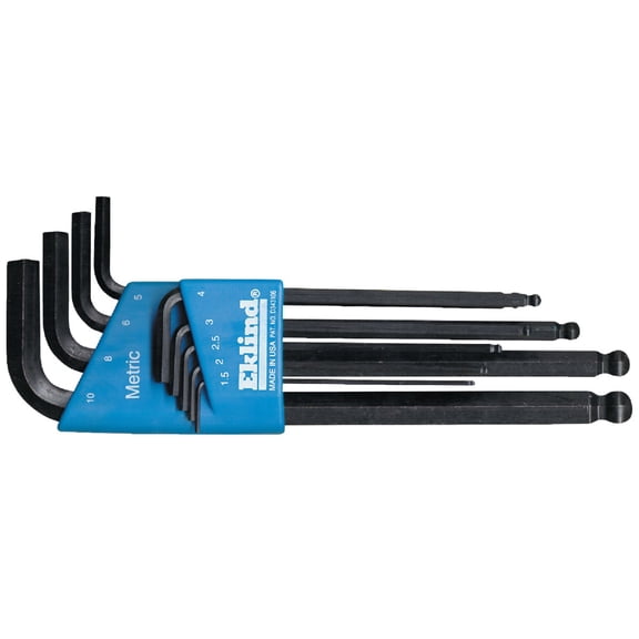 EKLIND 13609 Ball-Hex-L Key allen wrench - 9pc set Metric MM sizes 1.5-10 Long series