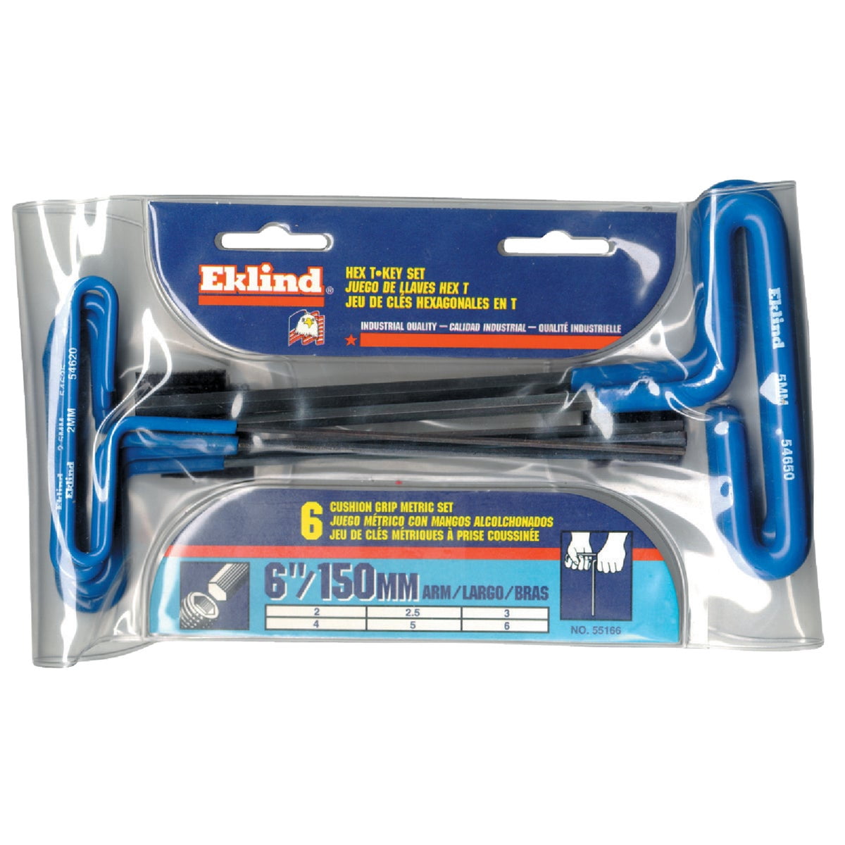 Eklind 6-Piece 6 In. Metric T-Handle Hex Key Set - Pack of 2
