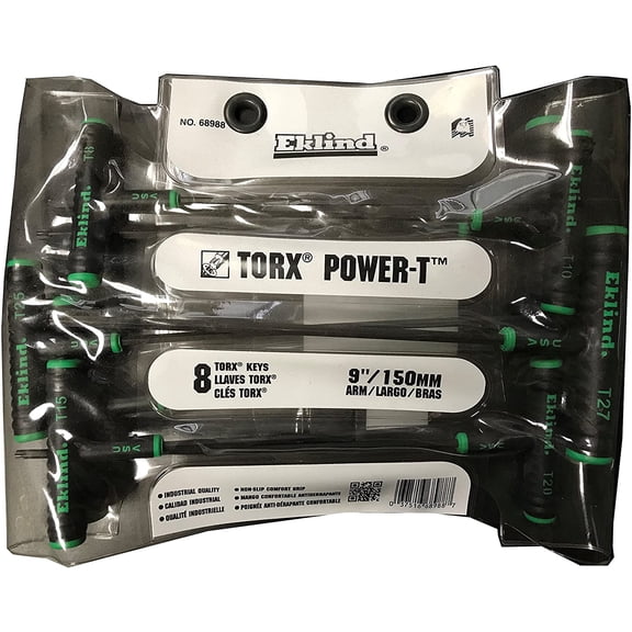 Eklind T Handle Hex Key Set 9 " 8 Piece