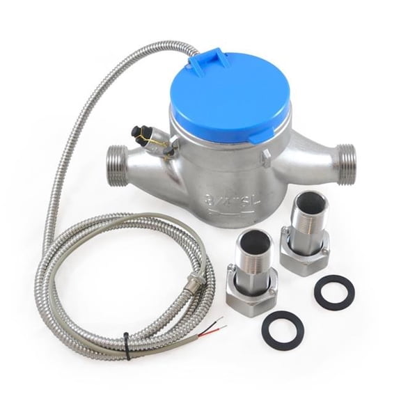 EKM Metering SPWM075HDNSFW1 3/4 Inch Water Meter - Stainless Steel, NSF 61, High Definition, Pulse Output