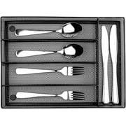 5-Divider Silverware Organizer with Drainage Grid Rustproof Carbon Steel Utensil Tray for Kitchen Drawer and Restaurant