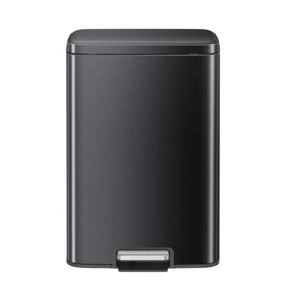 EKO 6082536 13.2 gal Maxwell Stainless Steel Step Pedal Trash Can, Gray
