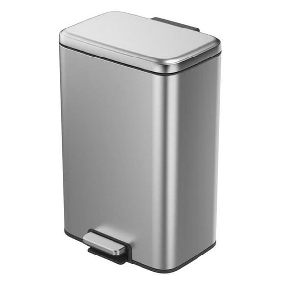 EKO 6082534 13.2 gal Maxwell Stainless Steel Step Pedal Trash Can, Silver
