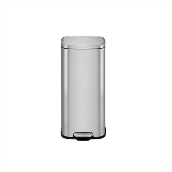 EKO 6082535 7.9 gal Stella Stainless Steel Step Pedal Trash Can, Silver