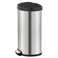 EKO Aria SemiRound Brushed Stainless Steel Step Trash Can, 11.9 Gallon