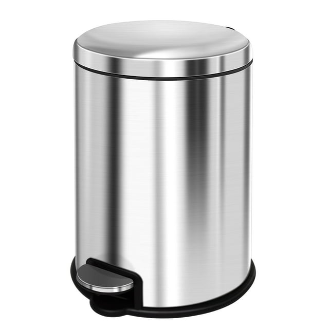 EKO Essentials Serene 1.3 Gallon/5 Liter Stainless Steel Step Trash Can