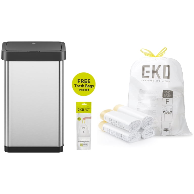 EKO Horizon Lite Kitchen Trash Can, 13.2 Gallon Brushed Stainless